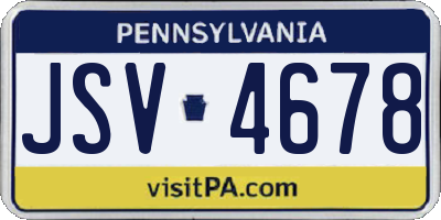 PA license plate JSV4678