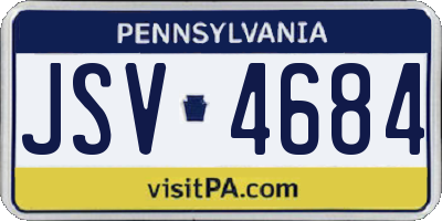 PA license plate JSV4684