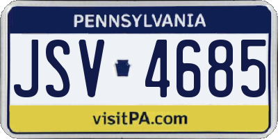 PA license plate JSV4685
