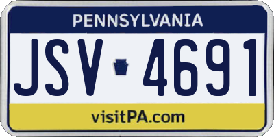 PA license plate JSV4691