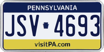 PA license plate JSV4693
