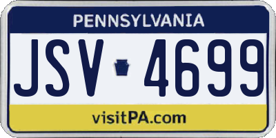 PA license plate JSV4699