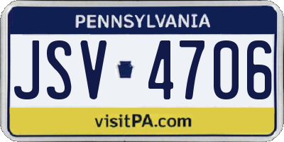 PA license plate JSV4706