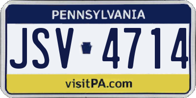 PA license plate JSV4714