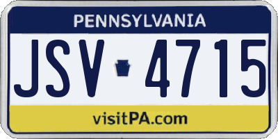 PA license plate JSV4715