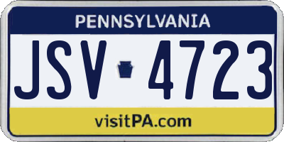 PA license plate JSV4723