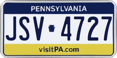 PA license plate JSV4727