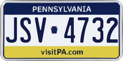 PA license plate JSV4732