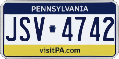 PA license plate JSV4742