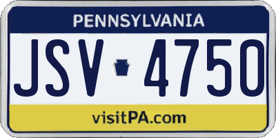 PA license plate JSV4750