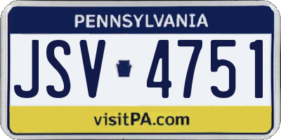 PA license plate JSV4751