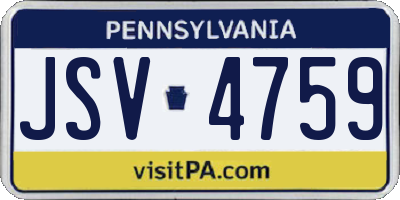 PA license plate JSV4759