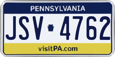 PA license plate JSV4762