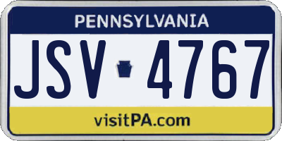 PA license plate JSV4767