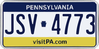 PA license plate JSV4773