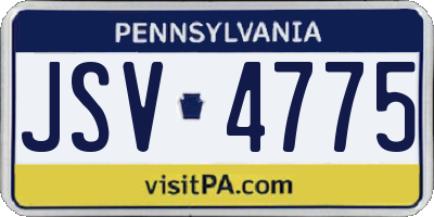 PA license plate JSV4775