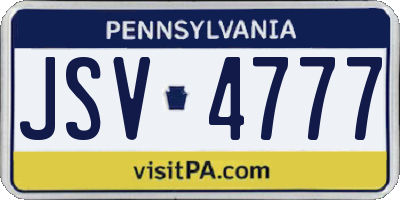 PA license plate JSV4777