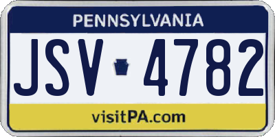 PA license plate JSV4782