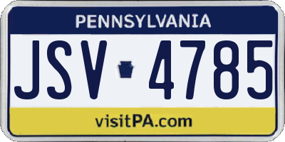 PA license plate JSV4785