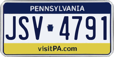 PA license plate JSV4791