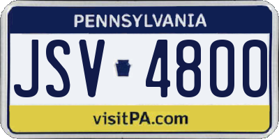 PA license plate JSV4800