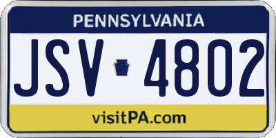 PA license plate JSV4802