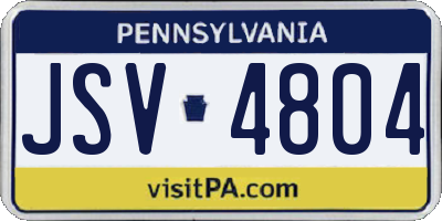 PA license plate JSV4804