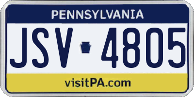 PA license plate JSV4805