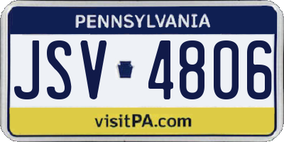 PA license plate JSV4806