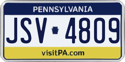 PA license plate JSV4809