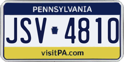 PA license plate JSV4810