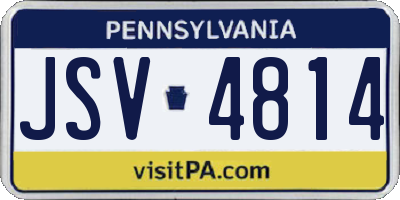PA license plate JSV4814
