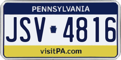 PA license plate JSV4816