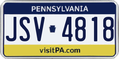 PA license plate JSV4818
