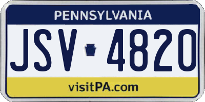 PA license plate JSV4820