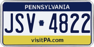 PA license plate JSV4822