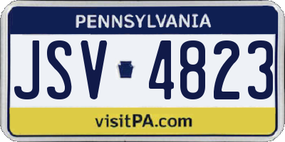 PA license plate JSV4823