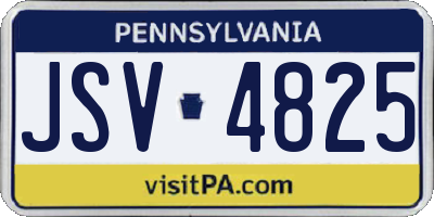 PA license plate JSV4825
