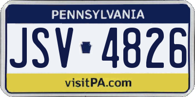PA license plate JSV4826
