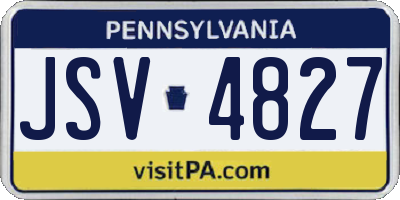 PA license plate JSV4827