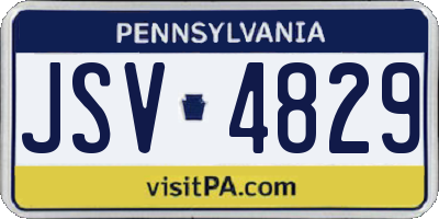 PA license plate JSV4829