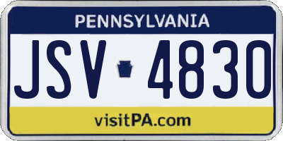 PA license plate JSV4830