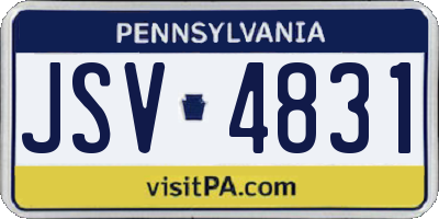 PA license plate JSV4831