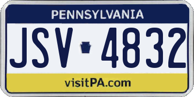 PA license plate JSV4832