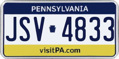 PA license plate JSV4833