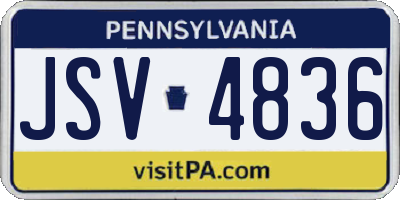 PA license plate JSV4836