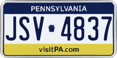 PA license plate JSV4837