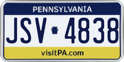 PA license plate JSV4838