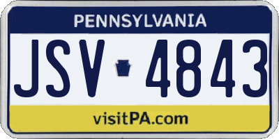 PA license plate JSV4843