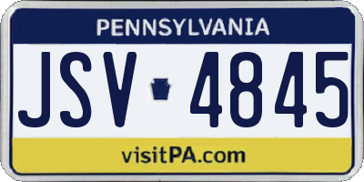 PA license plate JSV4845